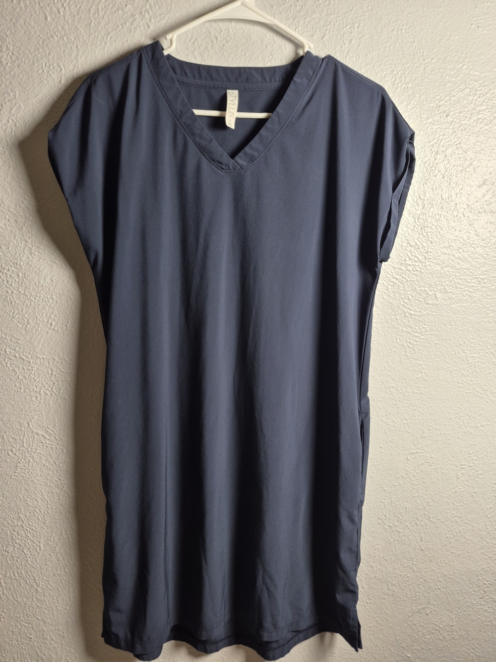 STYLUS Navy V-Neck Short Sleeve Tunic